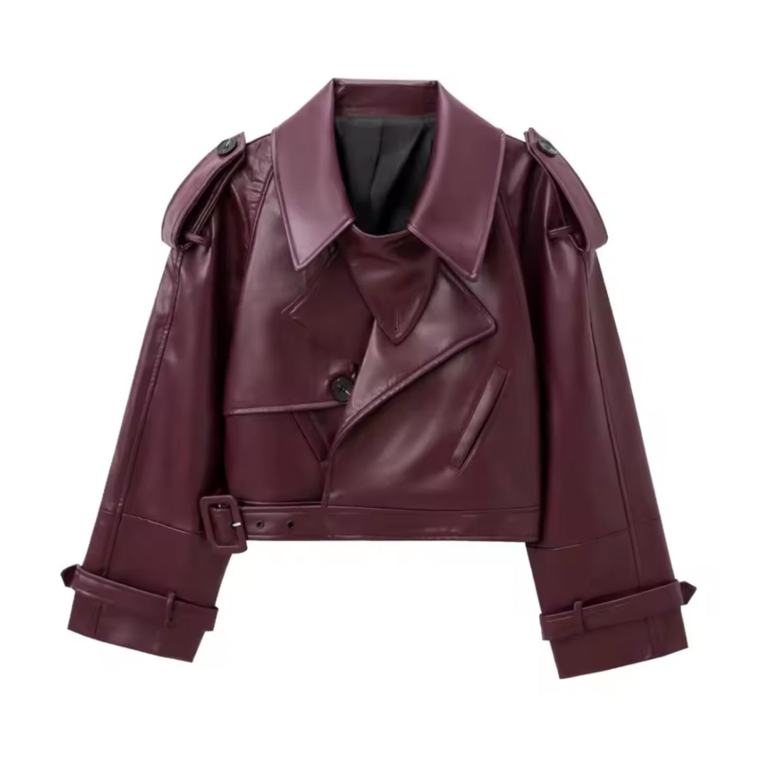 Burgundy leather jacket