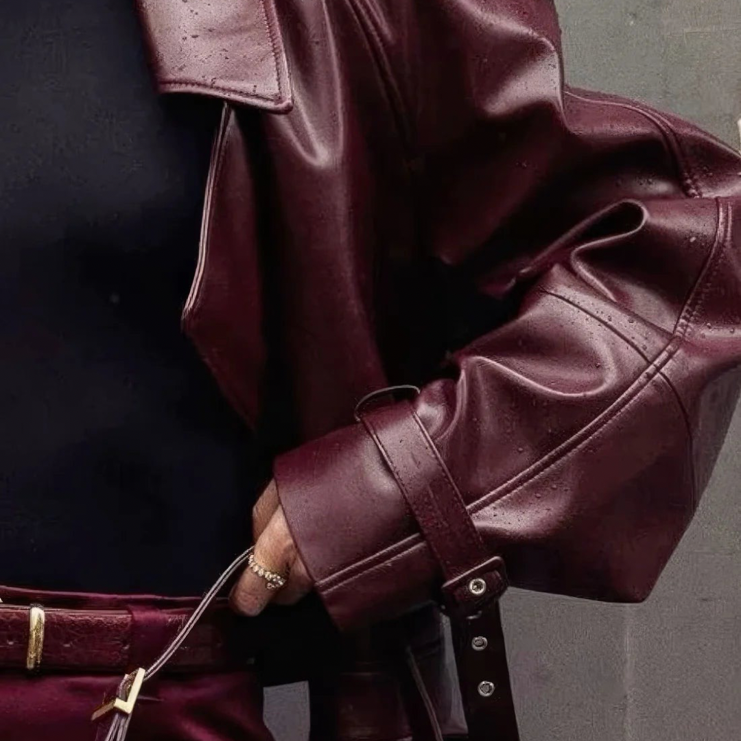 Burgundy leather jacket