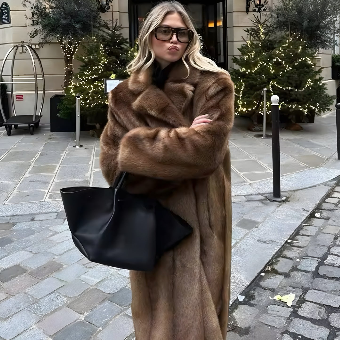Chocolate Faux Fur Coat