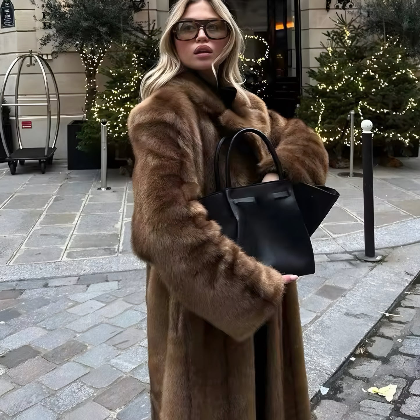 Chocolate Faux Fur Coat