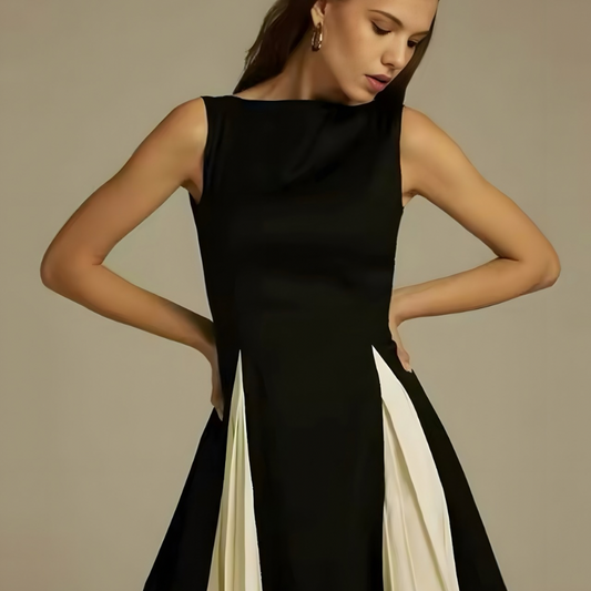 A-Linien Kleid in Schwarz-Weiß – Elegantes Minikleid
