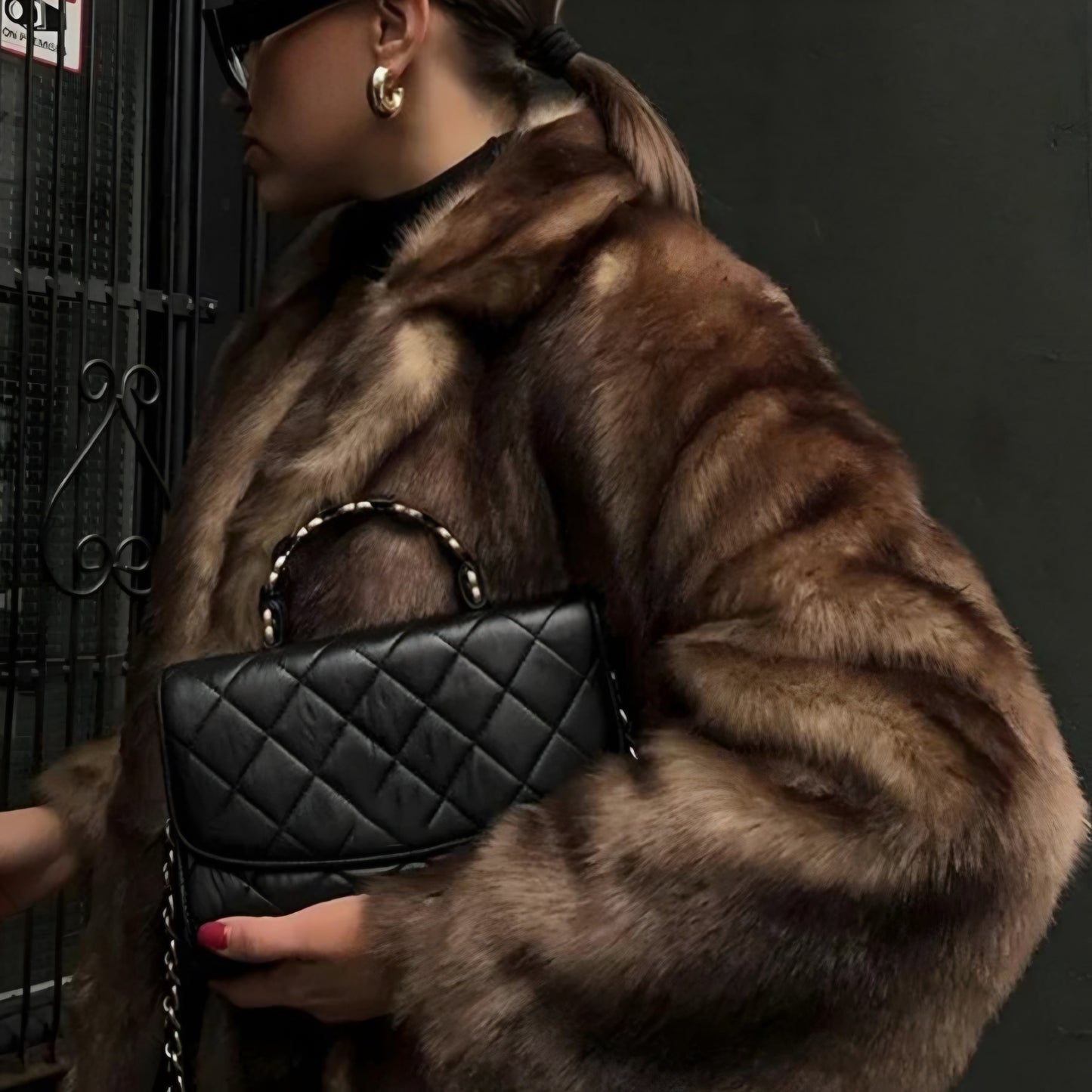 Chocolate Faux Fur Coat